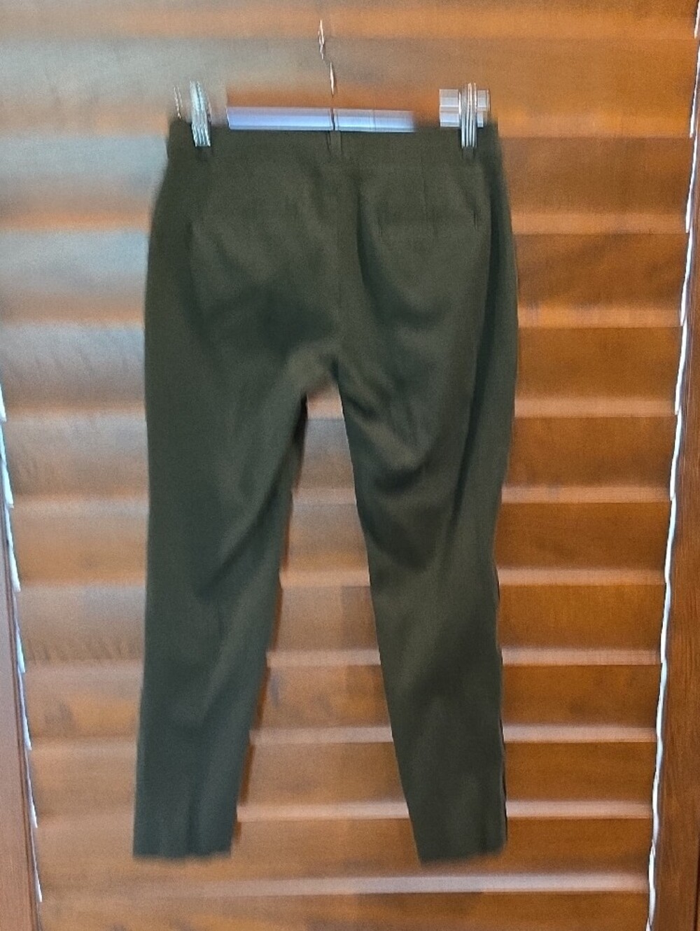 Banana Republic Olive Green Sloan Fit Crop Pants with Black Side Stripe - Picture 3 of 4